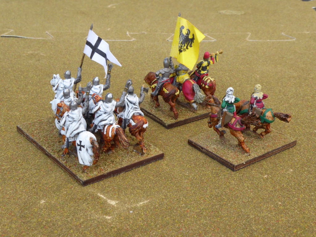 IV/13b Medieval German. 3Kn general, 6Kn Teutonic Knights, LH Hungarian horse archers. (Essex).