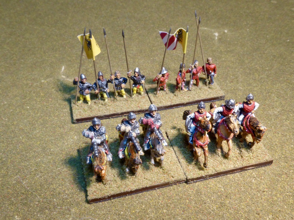 IV/13c. Pikes from Nordlingen and Nürnberg (rear), and petronels from Lübeck and crossbow cavalry from Regensburg (front)