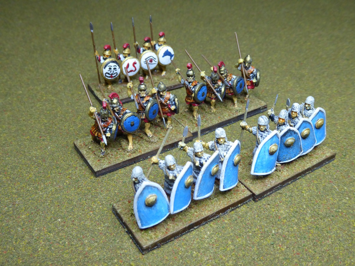 Mercenary hoplites, Phoenecian marines, and Egyptian spearmen.